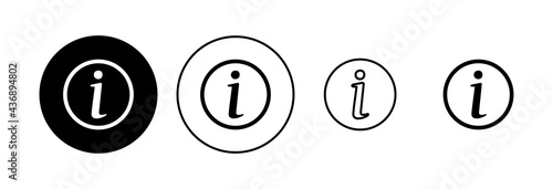 Info sign icon set. about us icon vector. Faq icon