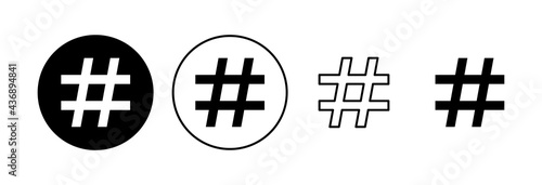 Hashtag icon set. hashtag symbol