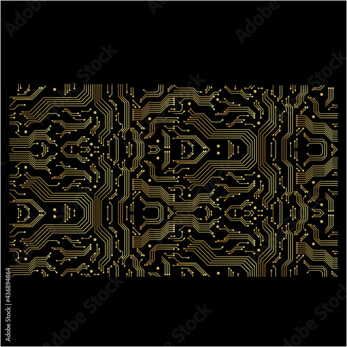 High tech vector background with circuit board texture