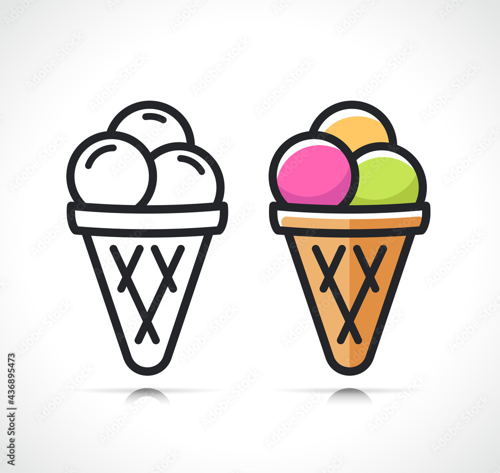 ice cream thin line icon