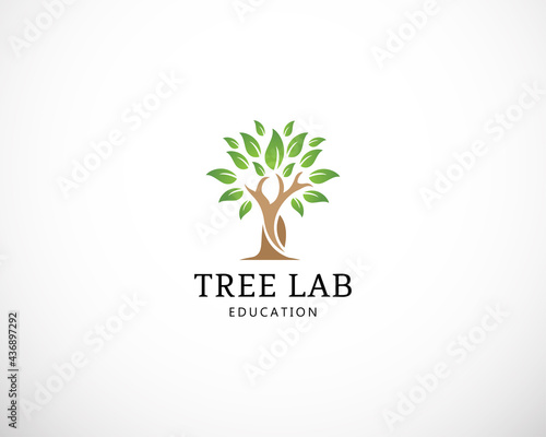 tree lab logo design nature creative simple