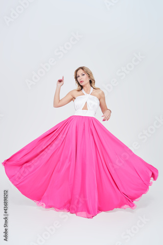 woman in lush dress