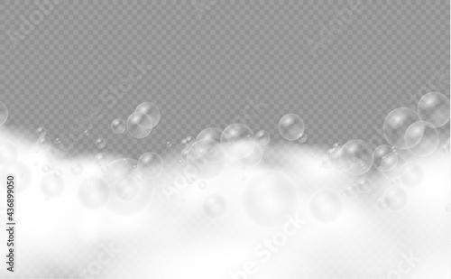 Set bath foam with shampoo bubbles, soap.