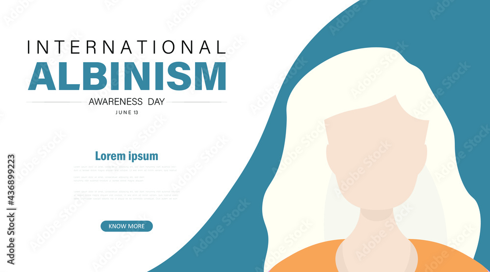 International Albinism awareness day is observed every year on June 13, vector art.