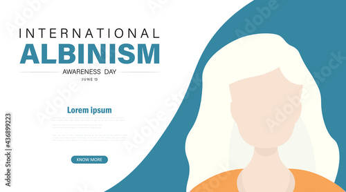 International Albinism awareness day is observed every year on June 13, vector art.