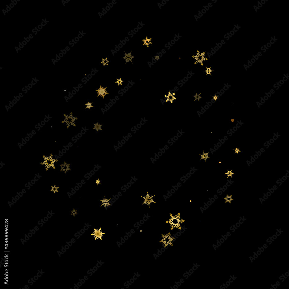 Falling Snow flakes golden pattern Holiday Vector Falling Snow flakes golden pattern Holiday Vector