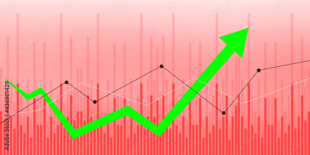 Fototapeta premium 2d rendering Stock market online business concept. business Graph 
