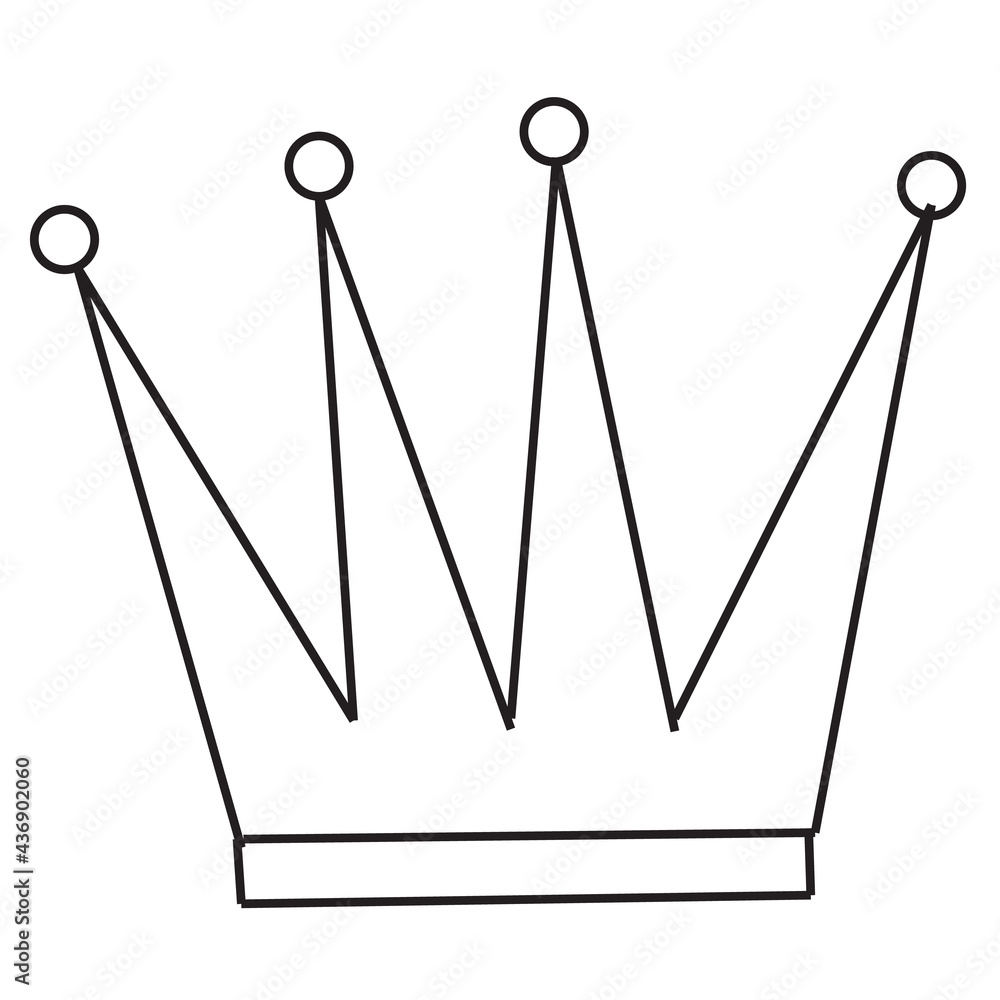 concept, sketch of crown, cartoon illustration, isolated object on white background, vector, concept, sketch of crown, cartoon illustration, isolated object on white background, vector,