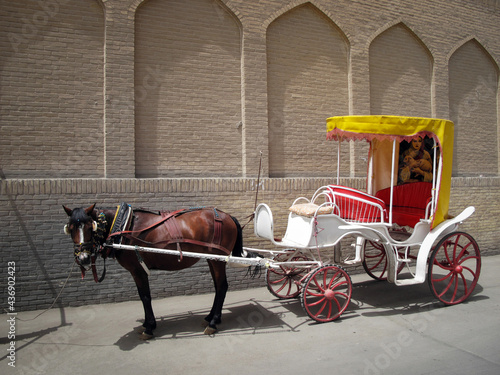 Horse-drawn carriage in Kashan, Iran 
