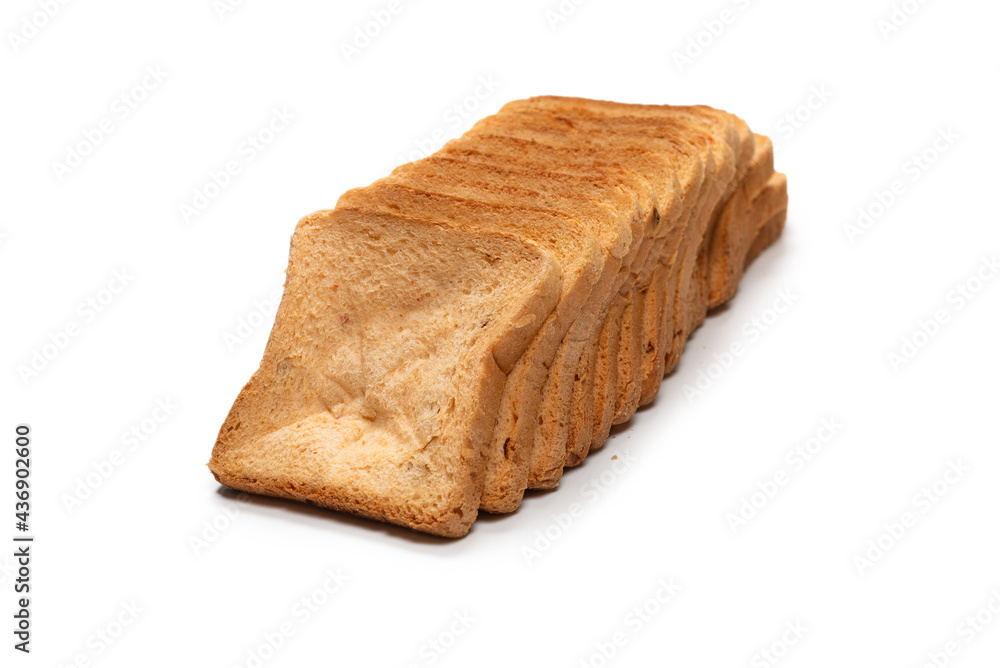 Delicious bread slices isolated on a white background. Delicious bread slices isolated on a white background.