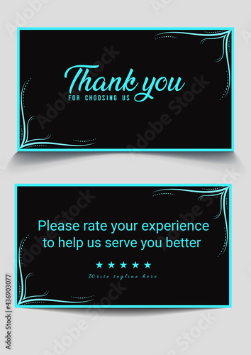 thank you card vector design