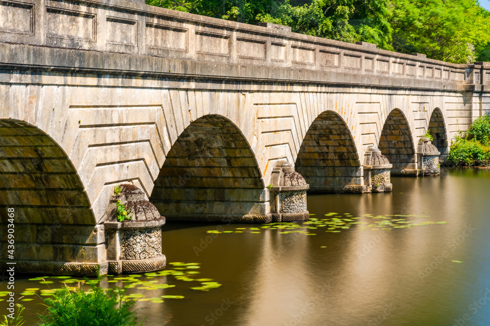 Fototapeta premium Five-arch bridge over Virginia Water lake