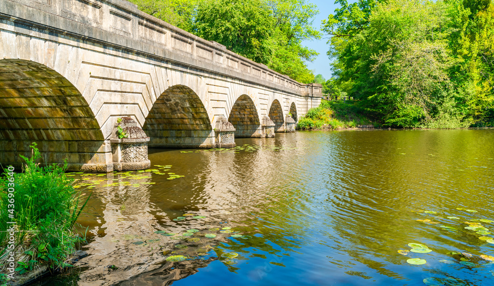 Fototapeta premium Five-arch bridge over Virginia Water lake