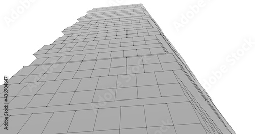 abstract architecture digital background 3d illustration