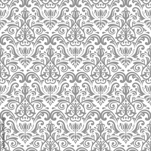 Orient vector classic silver pattern. Seamless abstract background with vintage elements. Orient background. Ornament for wallpaper and packaging