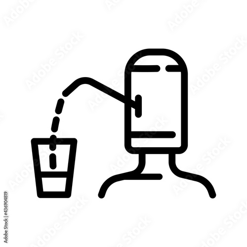 plastic bottle water pump outline icon