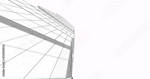 abstract architecture digital background 3d illustration