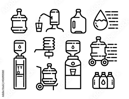 water cooler simple style icon set