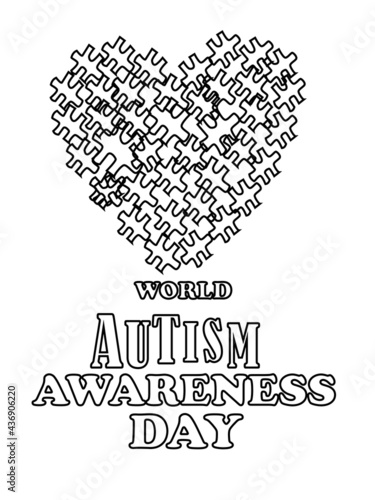 world autism awareness day coloring page,vector design,