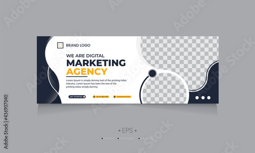 Online Digital Marketing Facebook Cover Page Design and Colorful Social Media Web Banner Template