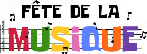 Design fête de la musique, 21 juin, évènement de l'été, vecteur coloré, illustration