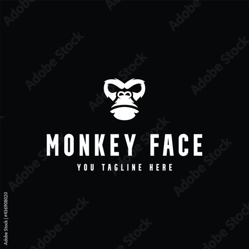 monkey face design suitable for logo template