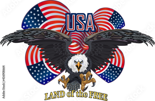 Redoubtable  Eagle . American eagle with USA flags