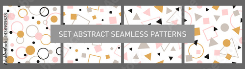 Set abstract vector seamless pattern. Abstract contemporary modern trendy vector illustration. Children's design