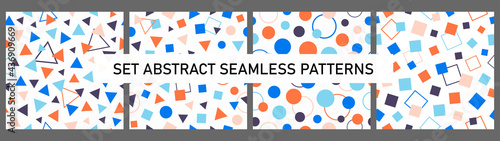 Set abstract vector seamless pattern. Abstract contemporary modern trendy vector illustration. Texture for design of wallpaper, poster, illustration