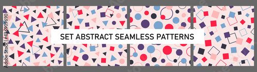 Set abstract vector geometric seamless pattern. Children's design.Texture for design of wallpaper, poster, illustration