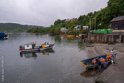 Harbour near Angelmo Fish Market in Puerto Montt, Chile photo