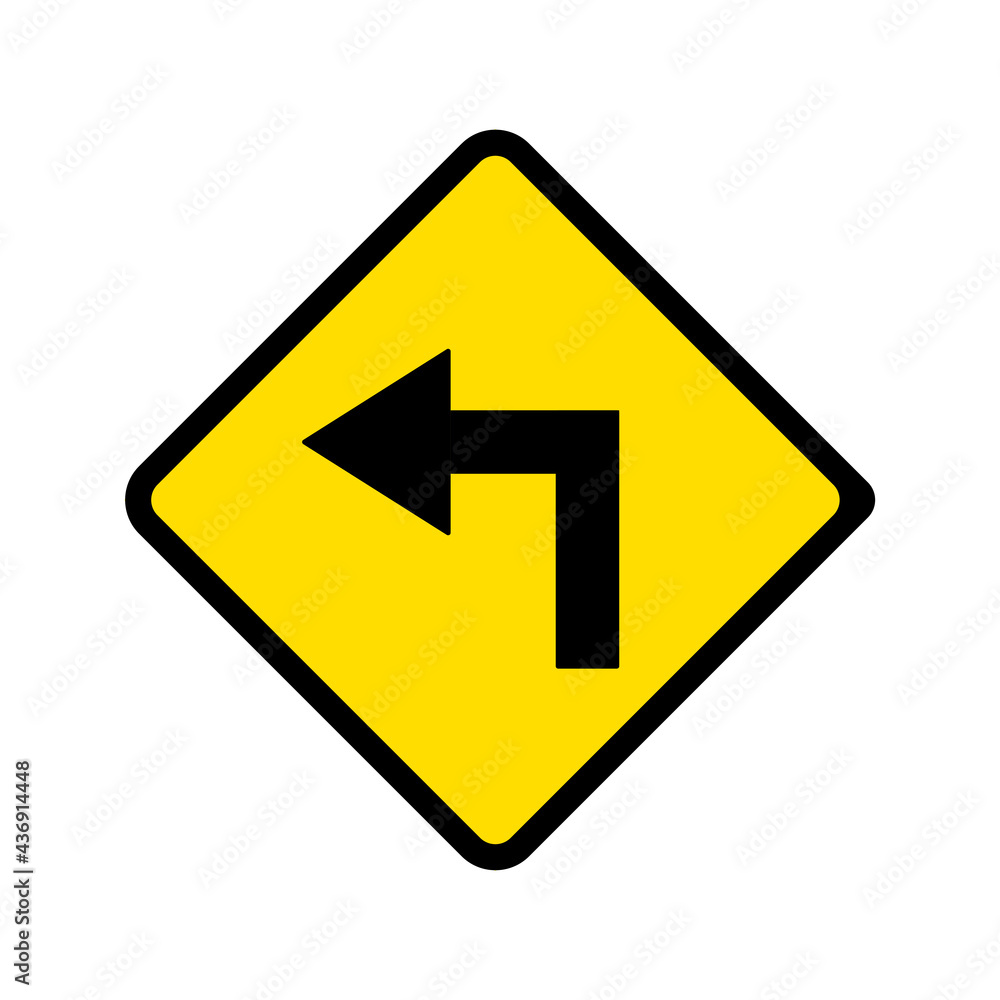 Road traffic transportation sign vector is turn left. Road traffic transportation sign vector is turn left.