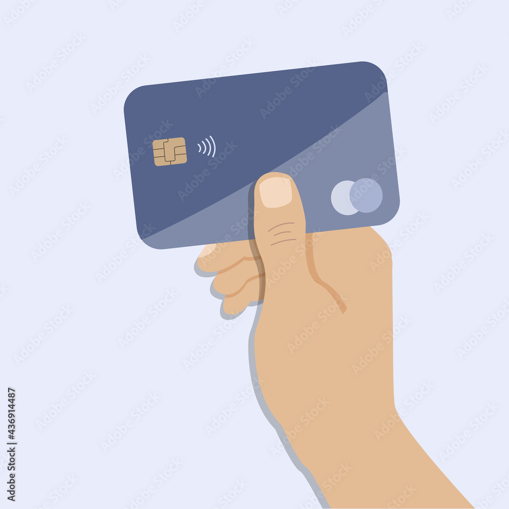 Plastic card in hand, cashless payment, credit Plastic card in hand, cashless payment, credit