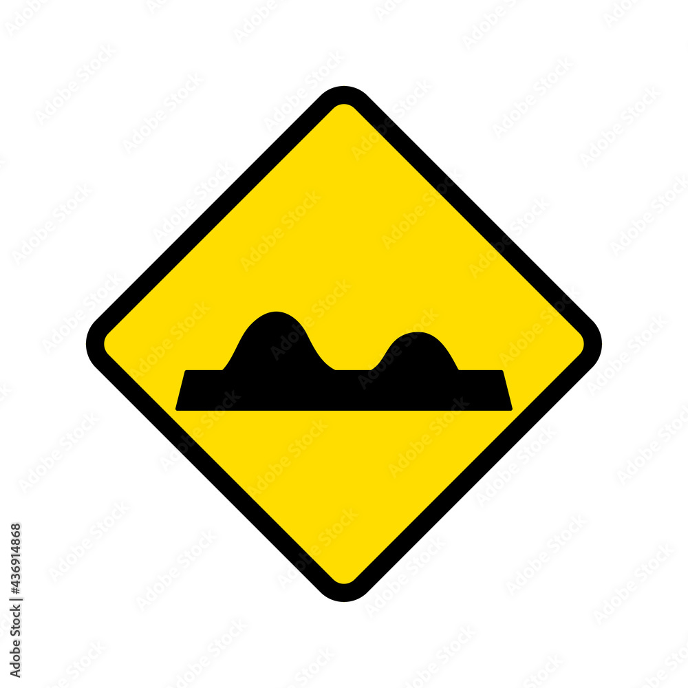 Uneven road surface sign on white background. Uneven road surface sign on white background.