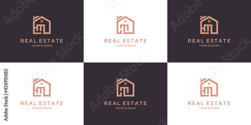 Letter hm home logo for real estate
