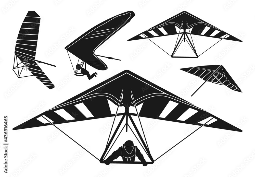 Hang Gliding, Hang Glider clipart, Hang Glider illustration, Hang Gliding  Silhouette, Hang Glider Clipart, Hang Glider symbol Stock-Vektorgrafik |  Adobe Stock