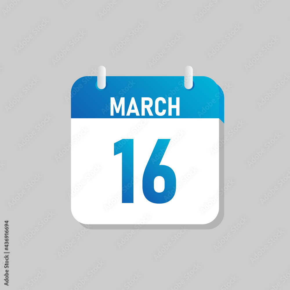 White daily calendar Icon March in a Flat Design style. Easy to edit Isolated vector Illustration. White daily calendar Icon March in a Flat Design style. Easy to edit Isolated vector Illustration.