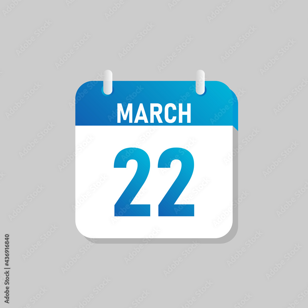 White daily calendar Icon March in a Flat Design style. Easy to edit Isolated vector Illustration. White daily calendar Icon March in a Flat Design style. Easy to edit Isolated vector Illustration.