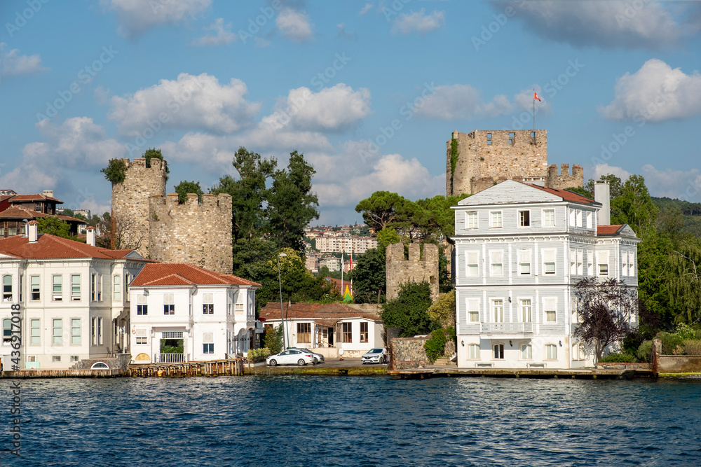 Seaside houses and Anadoluhisarı Castle, Istanbul