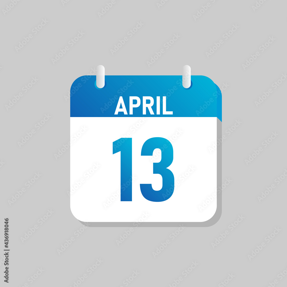 White daily calendar Icon April in a Flat Design style. Easy to edit Isolated vector Illustration. White daily calendar Icon April in a Flat Design style. Easy to edit Isolated vector Illustration.