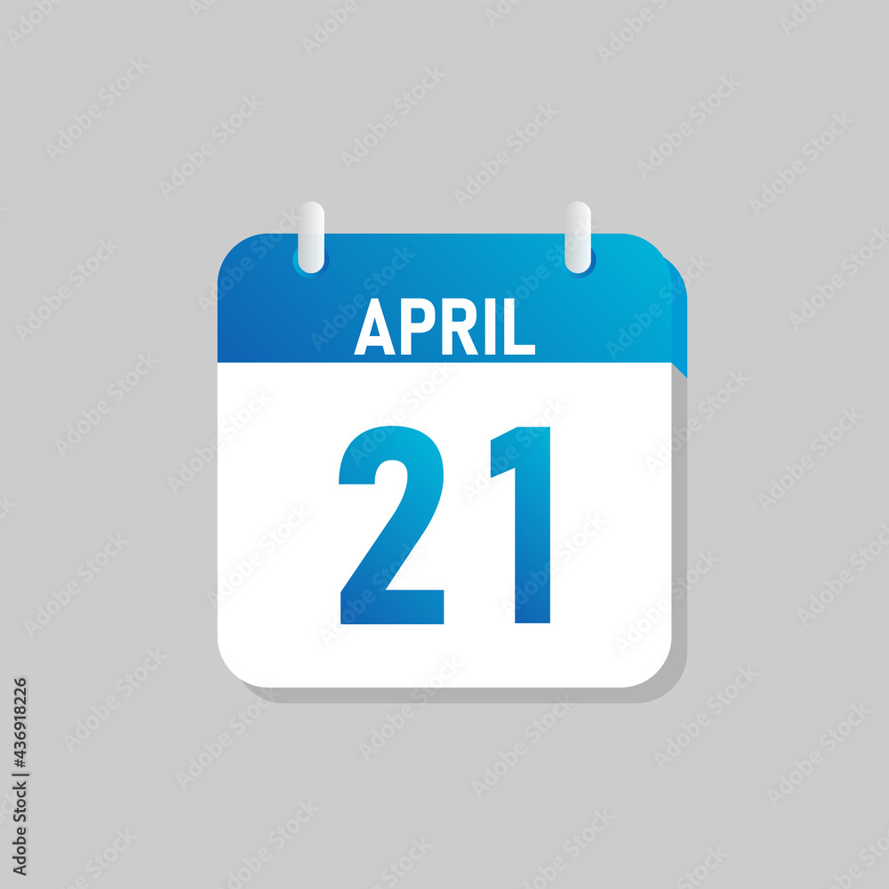 White daily calendar Icon April in a Flat Design style. Easy to edit Isolated vector Illustration. White daily calendar Icon April in a Flat Design style. Easy to edit Isolated vector Illustration.