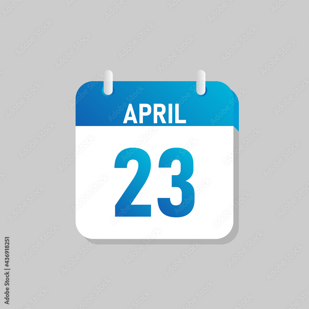 White daily calendar Icon April in a Flat Design style. Easy to edit Isolated vector Illustration. White daily calendar Icon April in a Flat Design style. Easy to edit Isolated vector Illustration.
