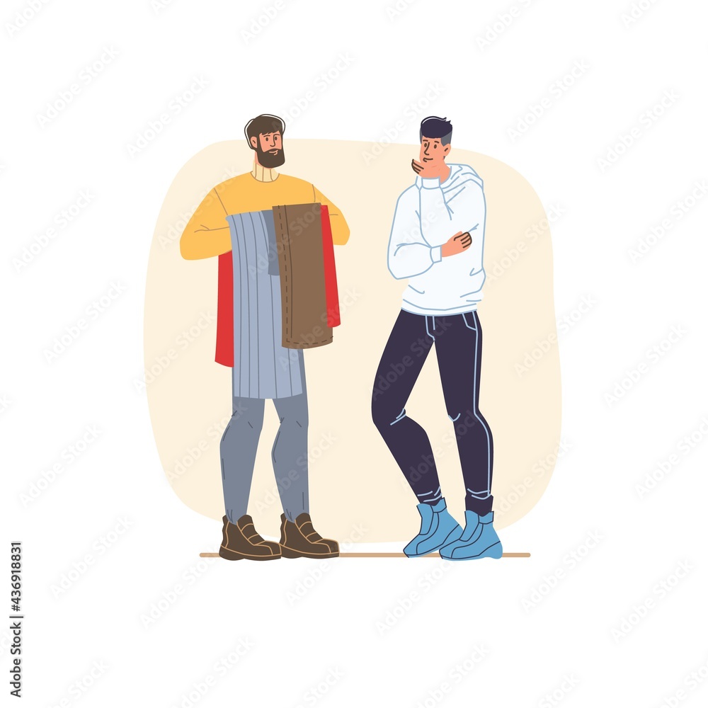 Vector flat cartoon characters on shopping sale - discounts,sales,fashion,emotions,lifestyle,social concept Vector flat cartoon characters on shopping sale - discounts,sales,fashion,emotions,lifestyle,social concept