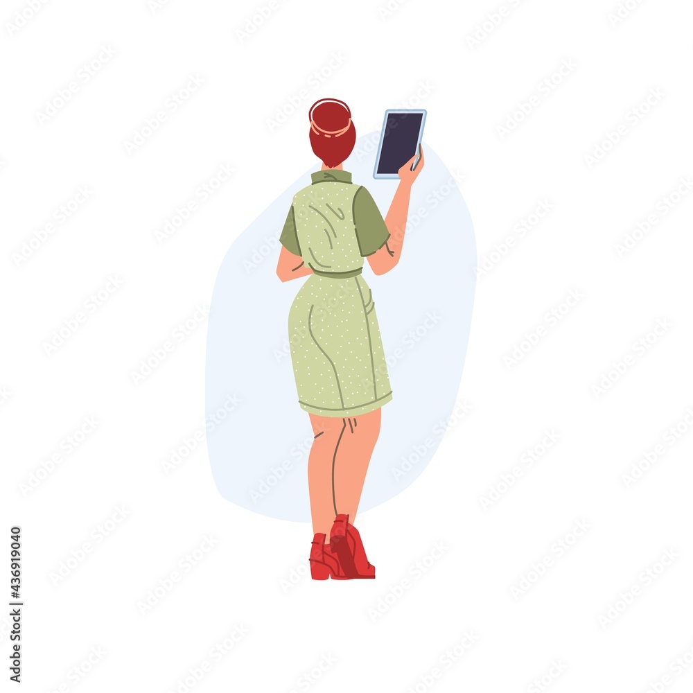 Vector cartoon flat character using mobile gadget tablet smartphone with empty blank screen - online education,social media,internet surfing concept ready to use in web online site design Vector cartoon flat character using mobile gadget tablet smartphone with empty blank screen - online education,social media,internet surfing concept ready to use in web online site design