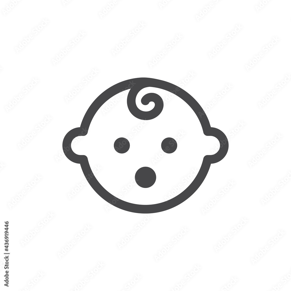 Obraz premium Baby simple black vector icon. Glyph symbol.
