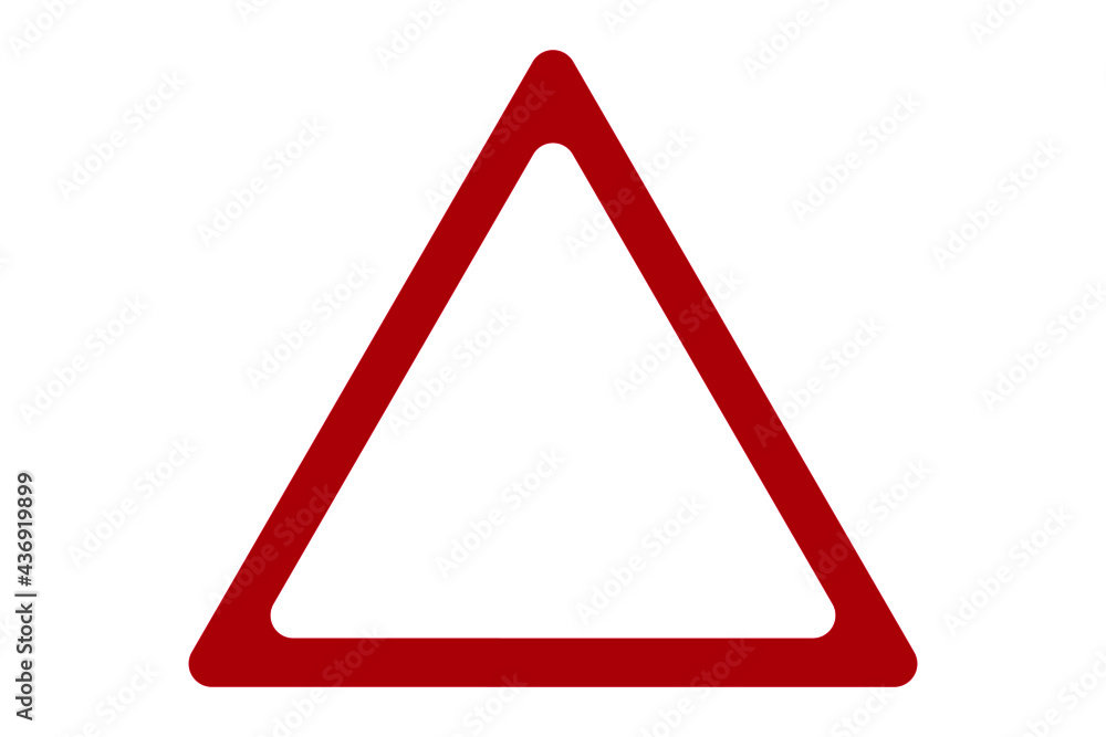 Blank red triangular sign isolated on a white. Blank red triangular sign isolated on a white.