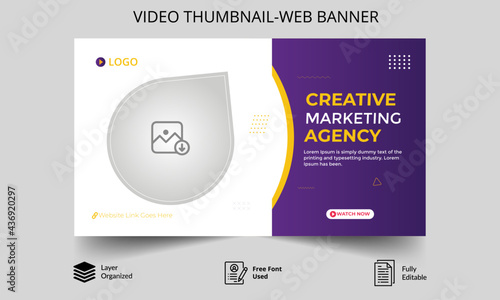 Modern Editable video thumbnail and web banner design.for Online Business and Video Promotion Tutorials