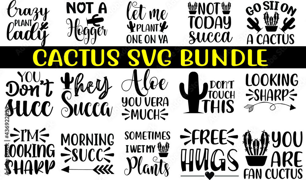 Fototapeta premium Cactus svg bundle