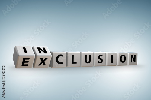 Concept of inclusion and exclusion - 3d rendering photo