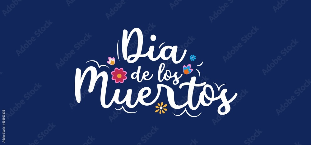 Day of the dead hand drawn style greeting card. Dia de los Muertos religious holiday typography design. Vector illustration. Mexican traditional holiday lettering for greeting card, poster, banner etc Day of the dead hand drawn style greeting card. Dia de los Muertos religious holiday typography design. Vector illustration. Mexican traditional holiday lettering for greeting card, poster, banner etc
